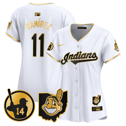 Women's Cleveland Indians Larry Doby Patch Vapor Premier Limited Jersey - All Stitched