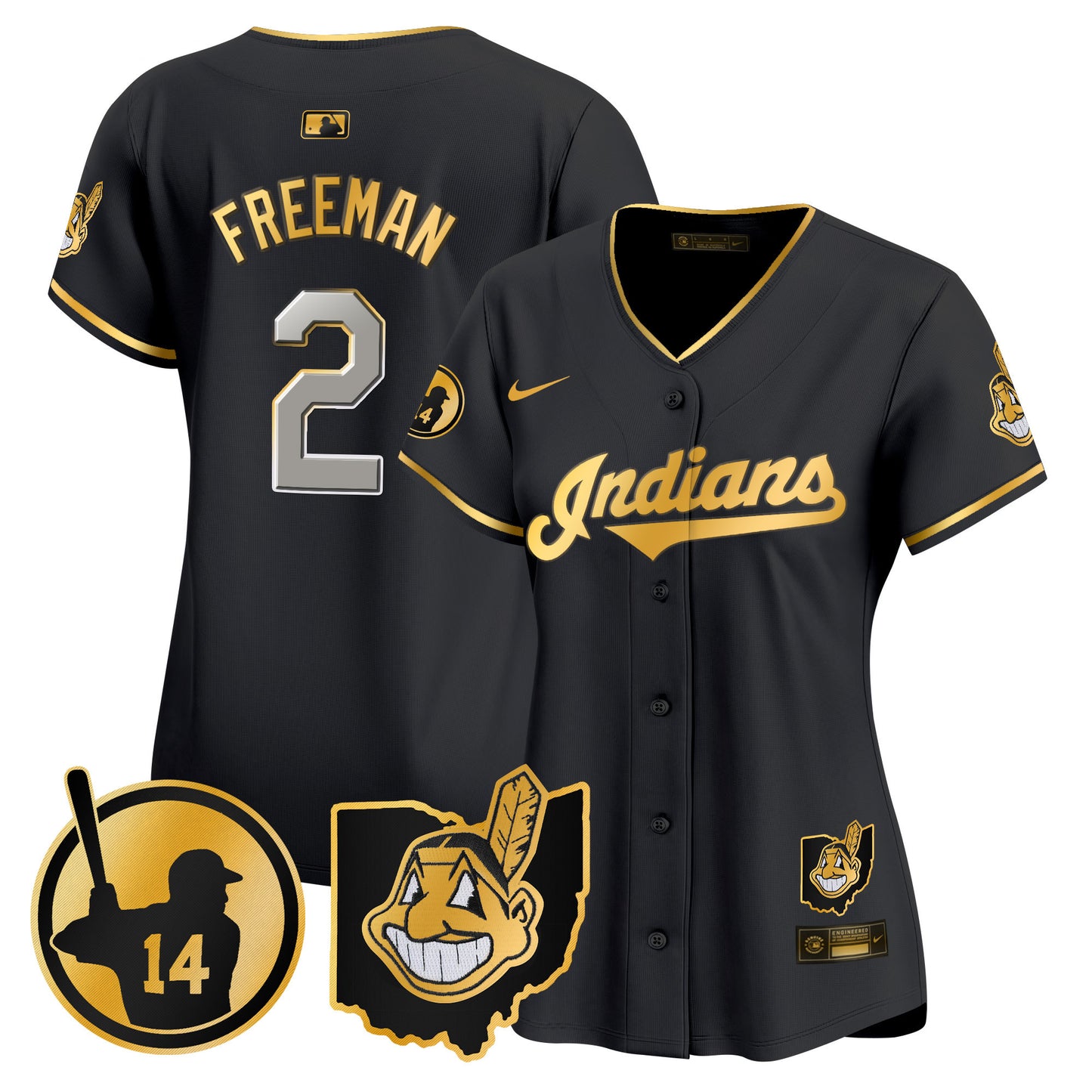 Women's Cleveland Indians Larry Doby Patch Vapor Premier Limited Jersey - All Stitched