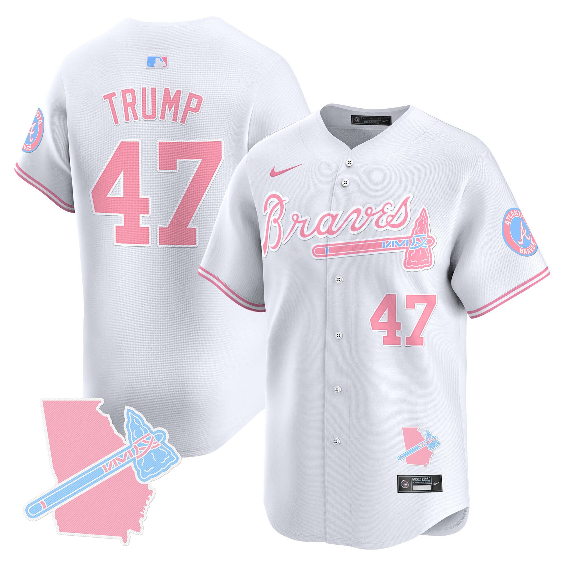 Unisex Atlanta Braves Bubblegum Pink Vapor Premier Limited Jersey - All Stitched