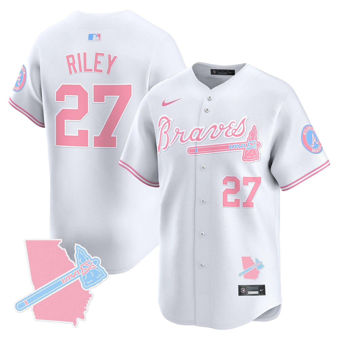 Unisex Atlanta Braves Bubblegum Pink Vapor Premier Limited Jersey - All Stitched