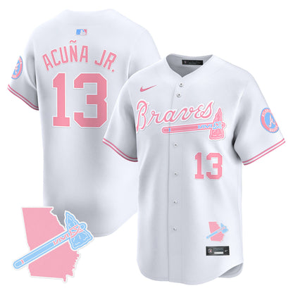 Unisex Atlanta Braves Bubblegum Pink Vapor Premier Limited Jersey - All Stitched