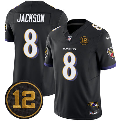 Men's Ravens Jacoby Jones Patch Vapor Limited Jersey - All Stitched