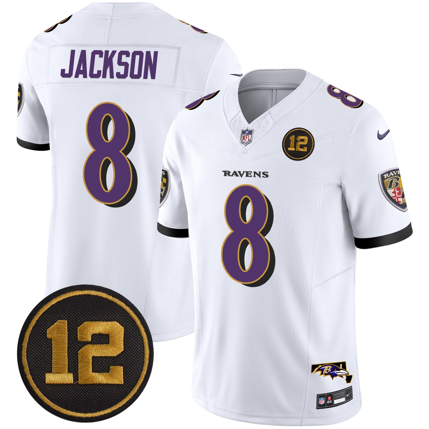 Men's Ravens Jacoby Jones Patch Vapor Limited Jersey - All Stitched