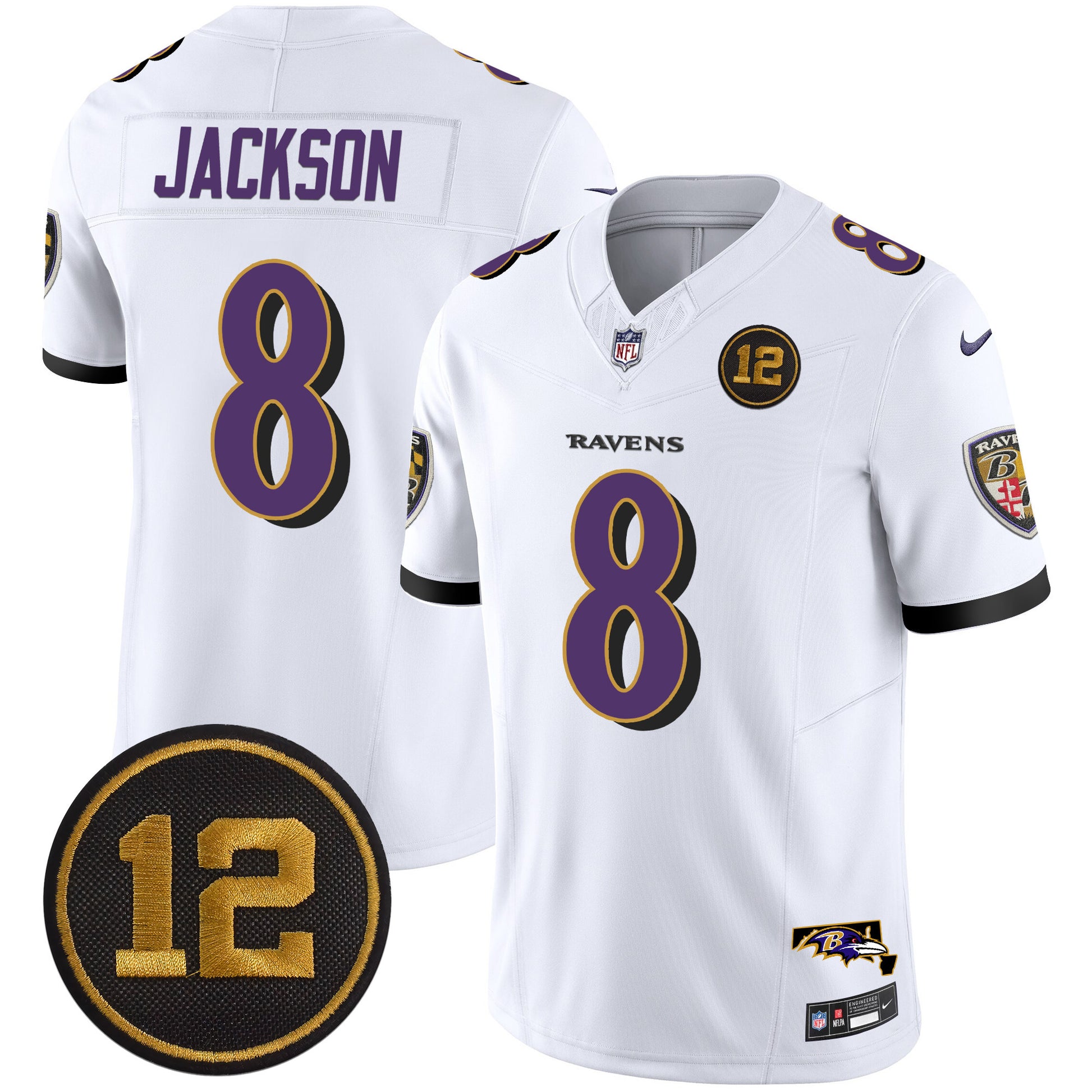 Men's Ravens Jacoby Jones Patch Vapor Limited Jersey - All Stitched