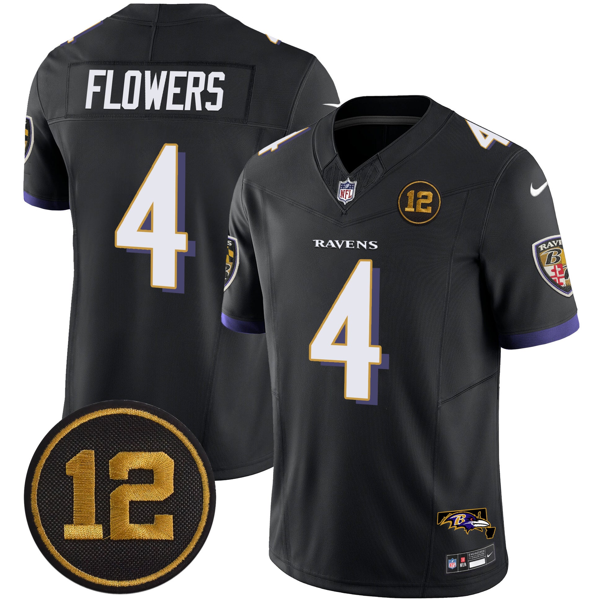 Men's Ravens Jacoby Jones Patch Vapor Limited Jersey - All Stitched