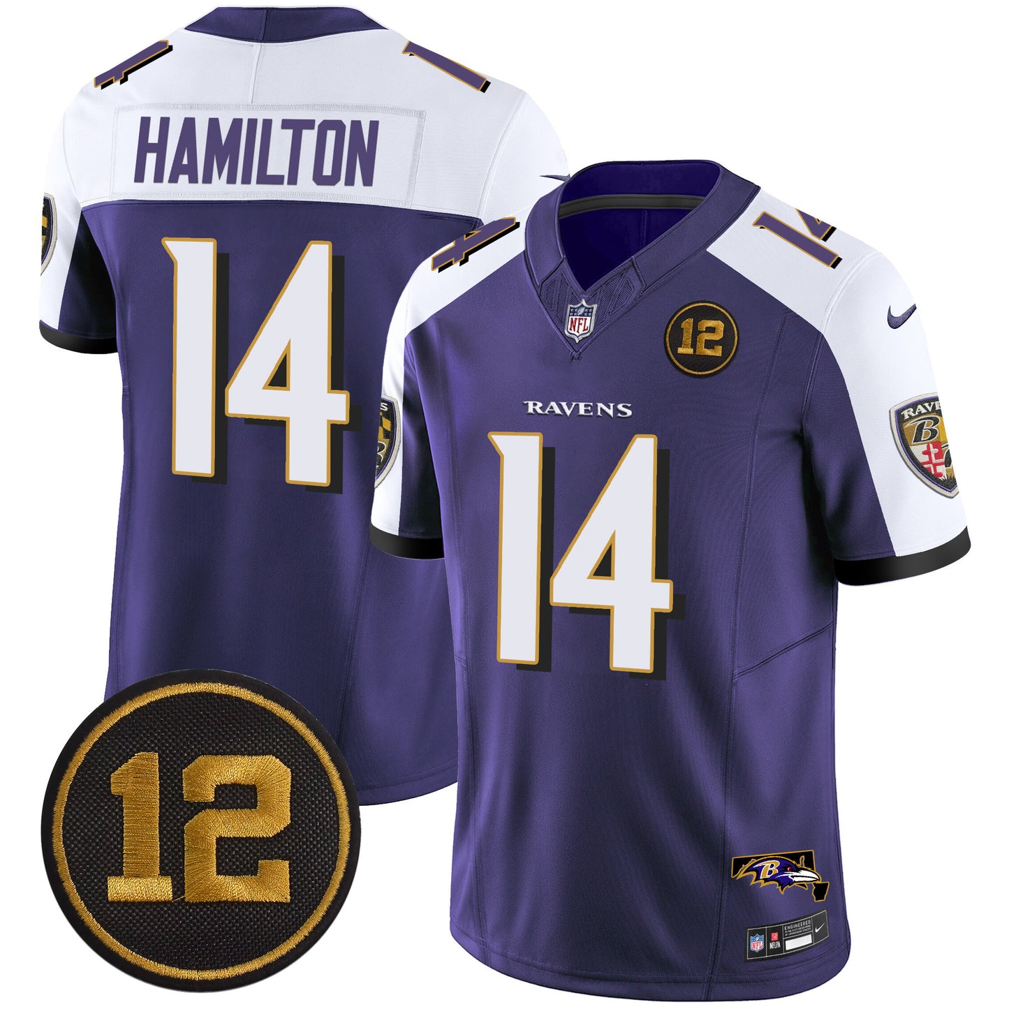 Men's Ravens Jacoby Jones Patch Vapor Limited Jersey - All Stitched