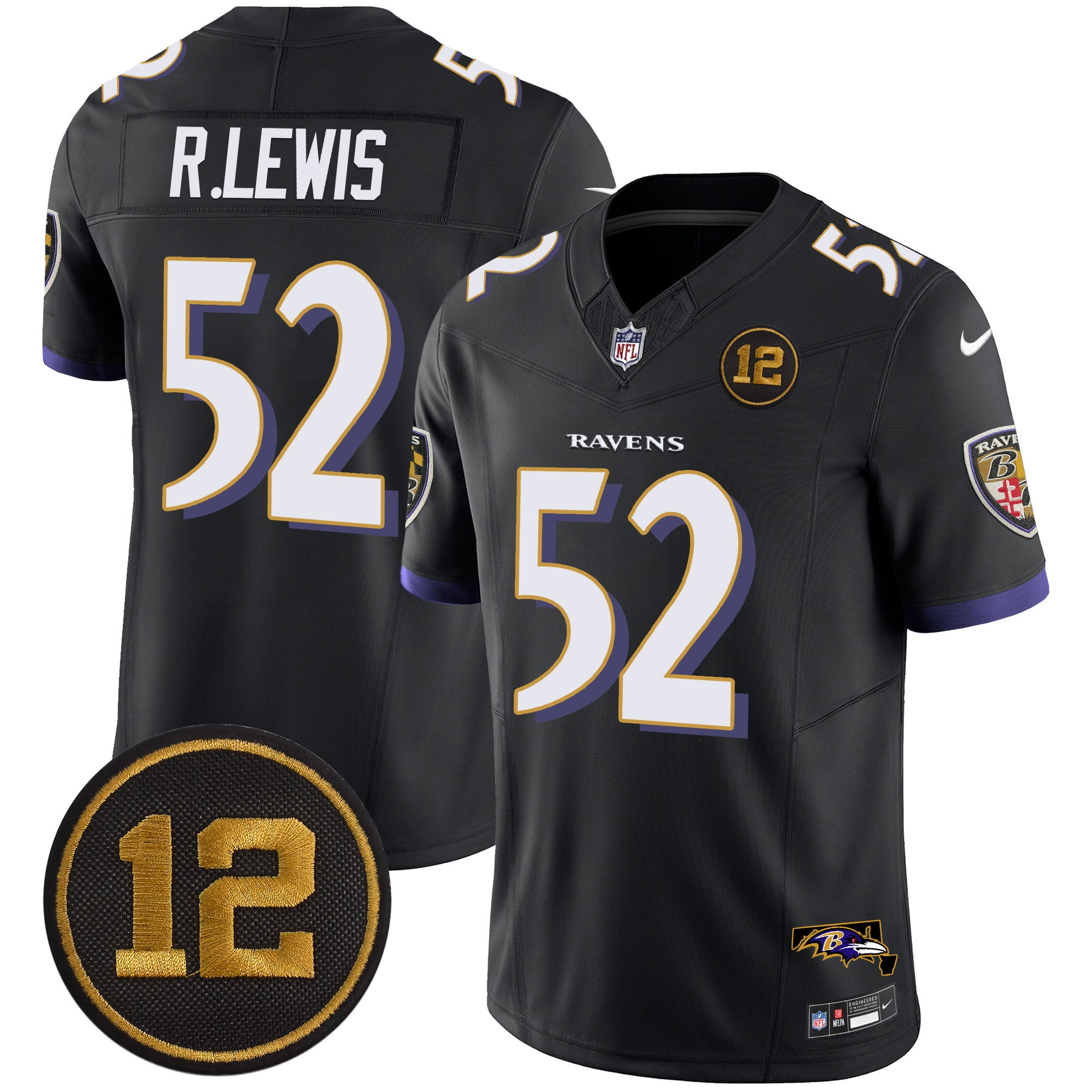 Men's Ravens Jacoby Jones Patch Vapor Limited Jersey - All Stitched