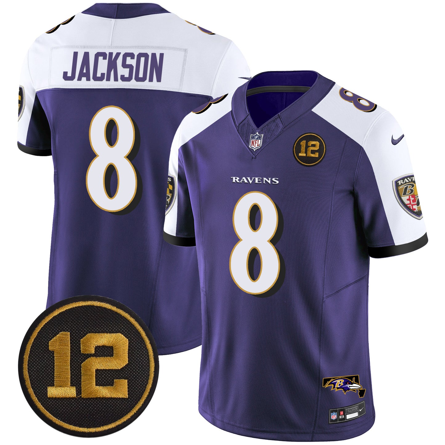 Men's Ravens Jacoby Jones Patch Vapor Limited Jersey - All Stitched