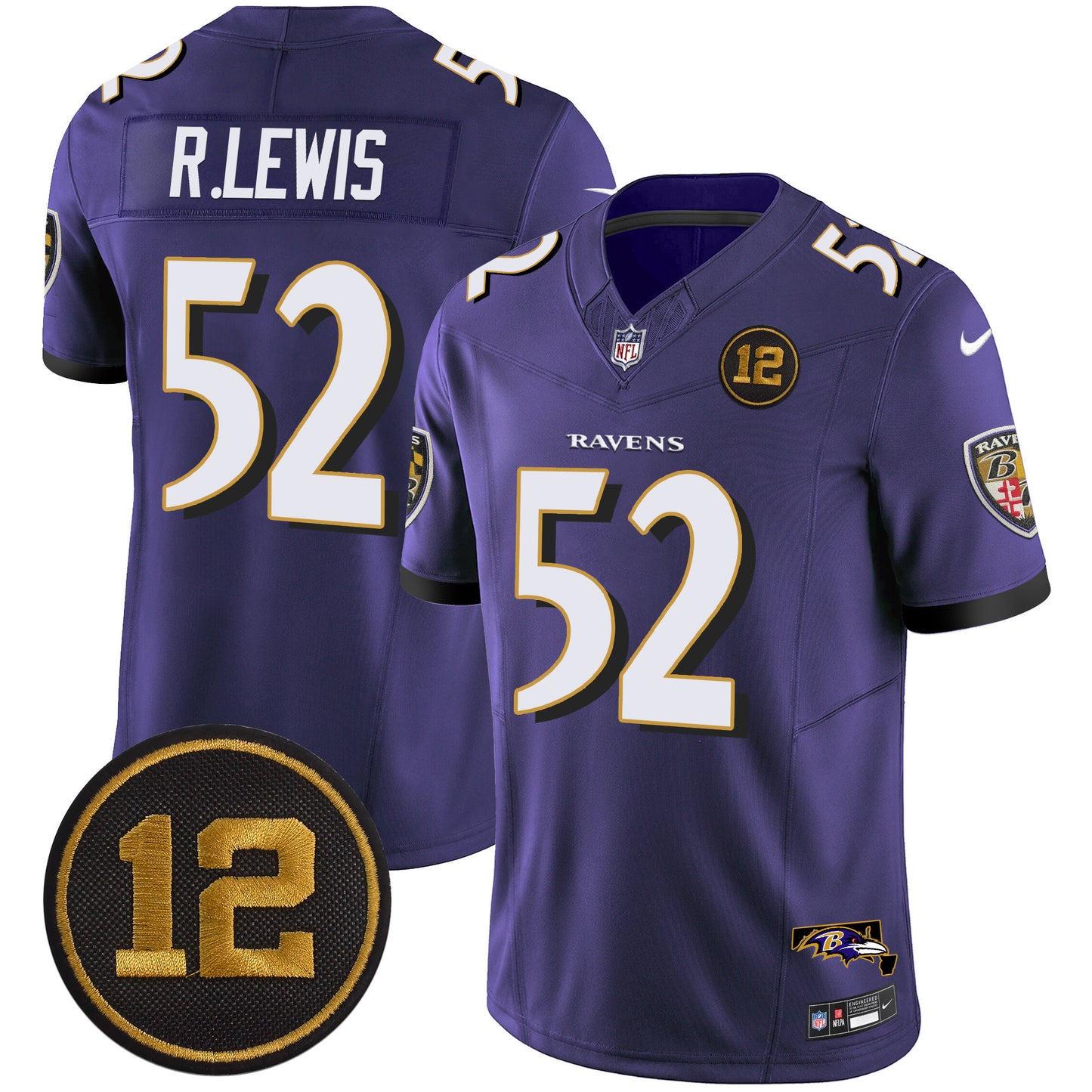 Men's Ravens Jacoby Jones Patch Vapor Limited Jersey - All Stitched