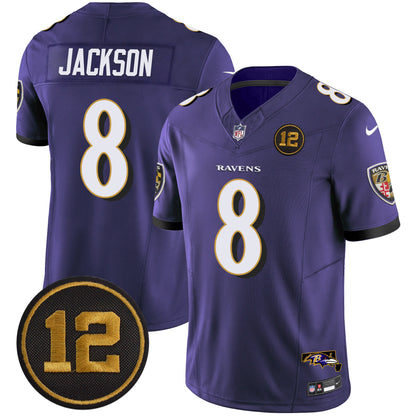 Men's Ravens Jacoby Jones Patch Vapor Limited Jersey - All Stitched