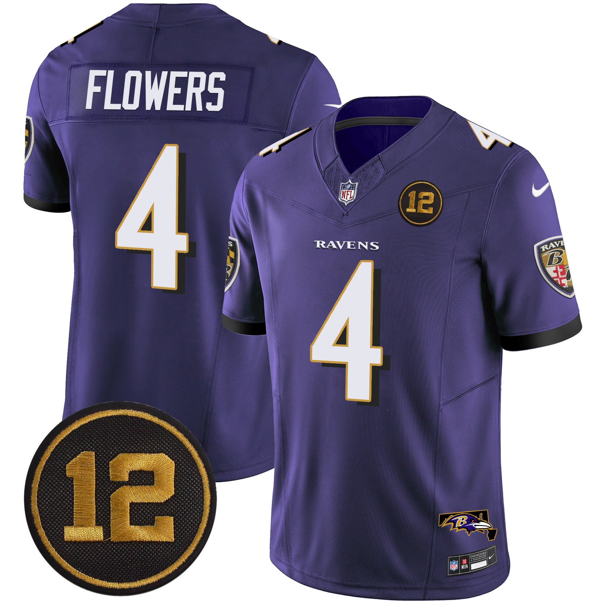 Men's Ravens Jacoby Jones Patch Vapor Limited Jersey - All Stitched