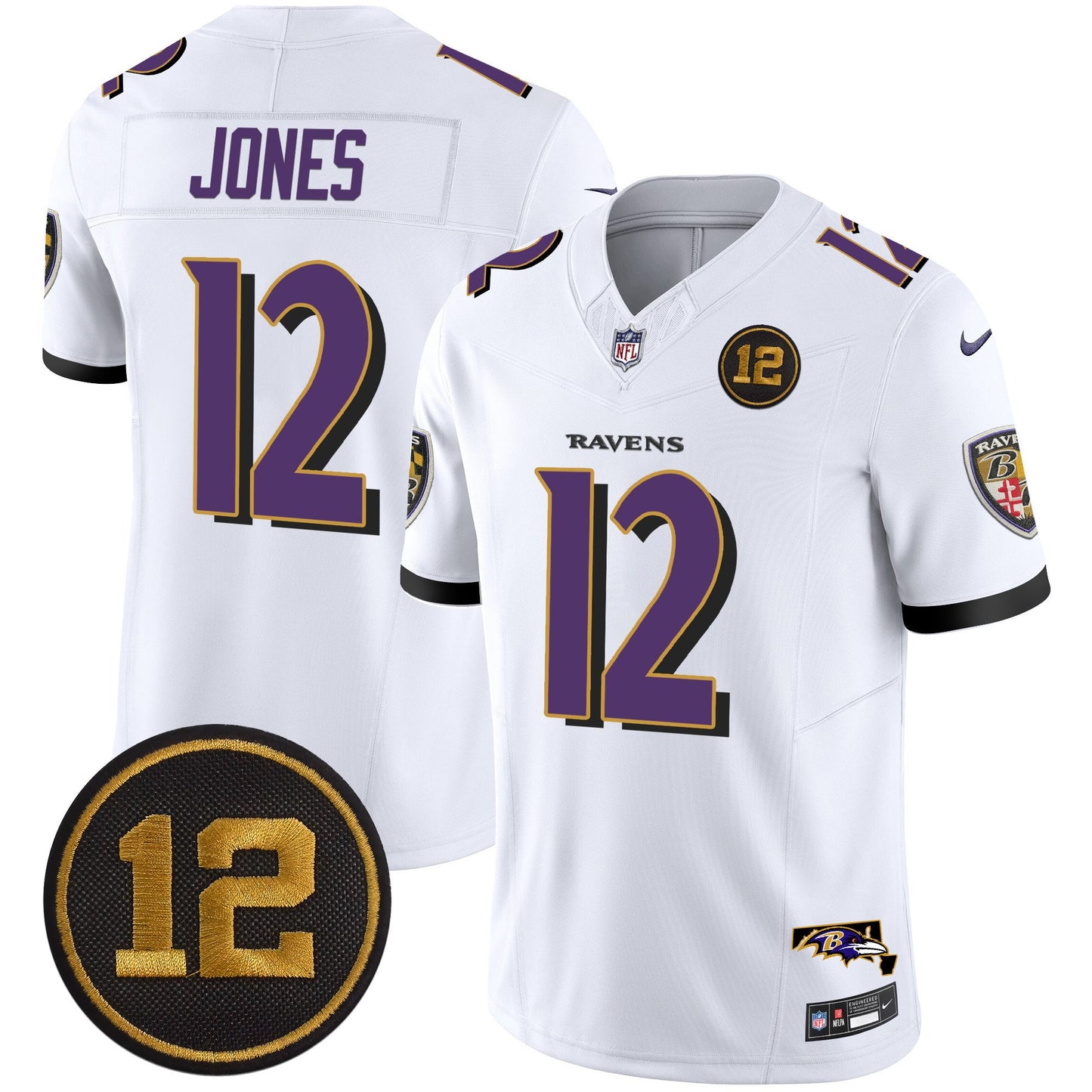 Men's Ravens Jacoby Jones Patch Vapor Limited Jersey - All Stitched