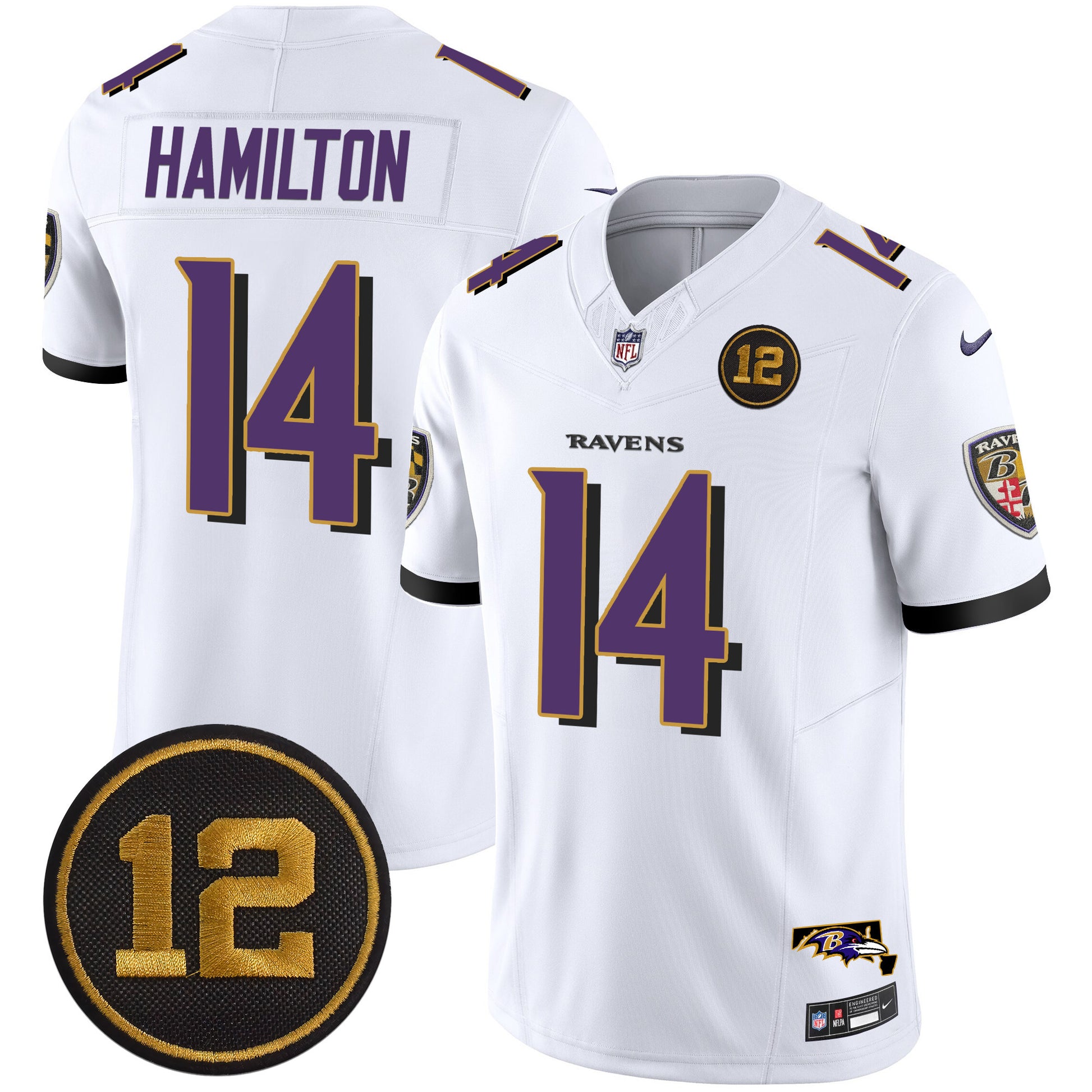 Men's Ravens Jacoby Jones Patch Vapor Limited Jersey - All Stitched