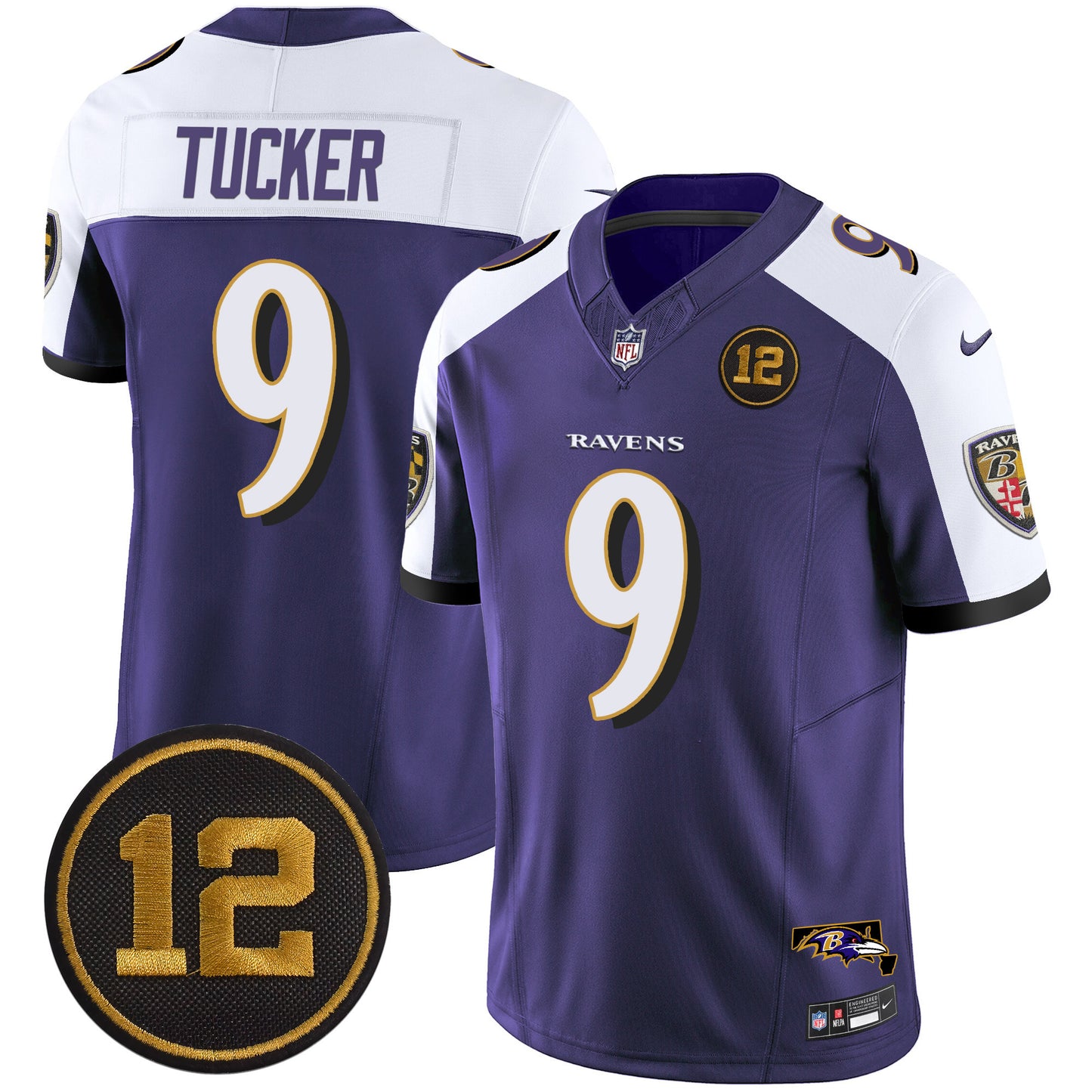 Men's Ravens Jacoby Jones Patch Vapor Limited Jersey - All Stitched