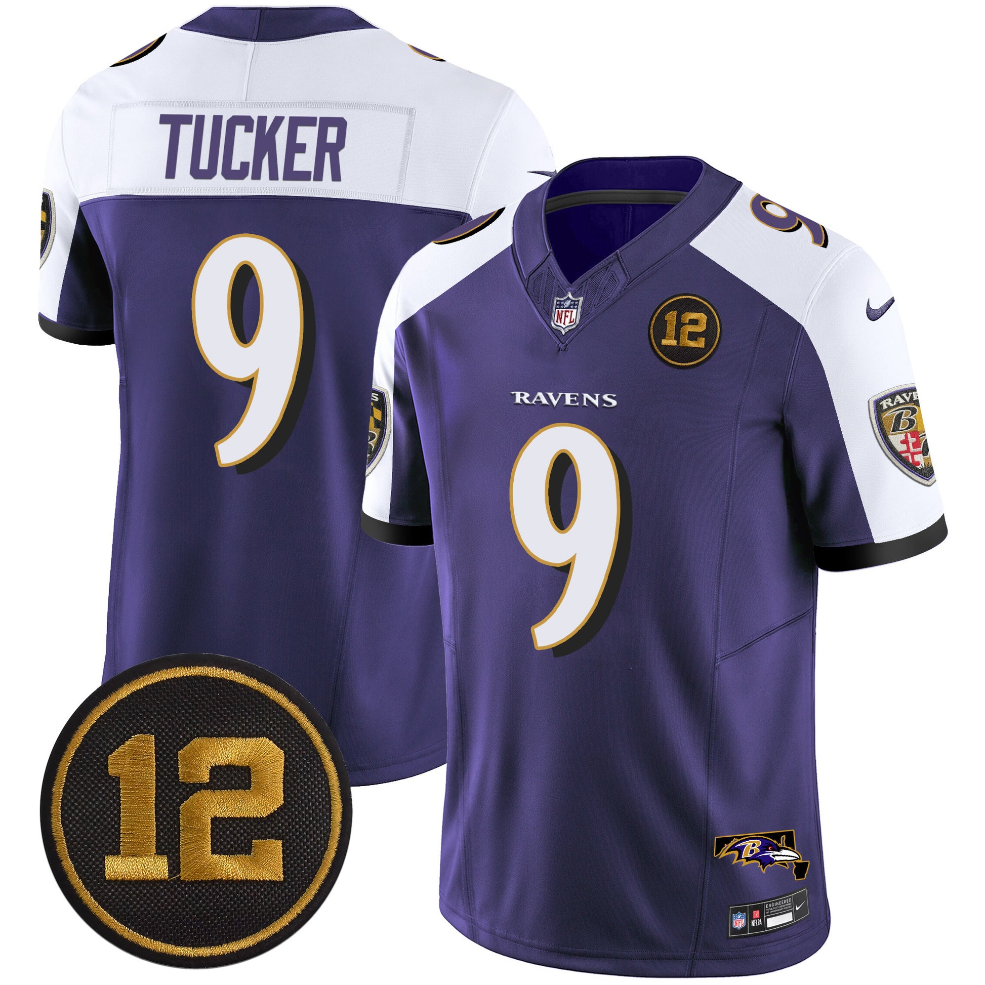 Men's Ravens Jacoby Jones Patch Vapor Limited Jersey - All Stitched