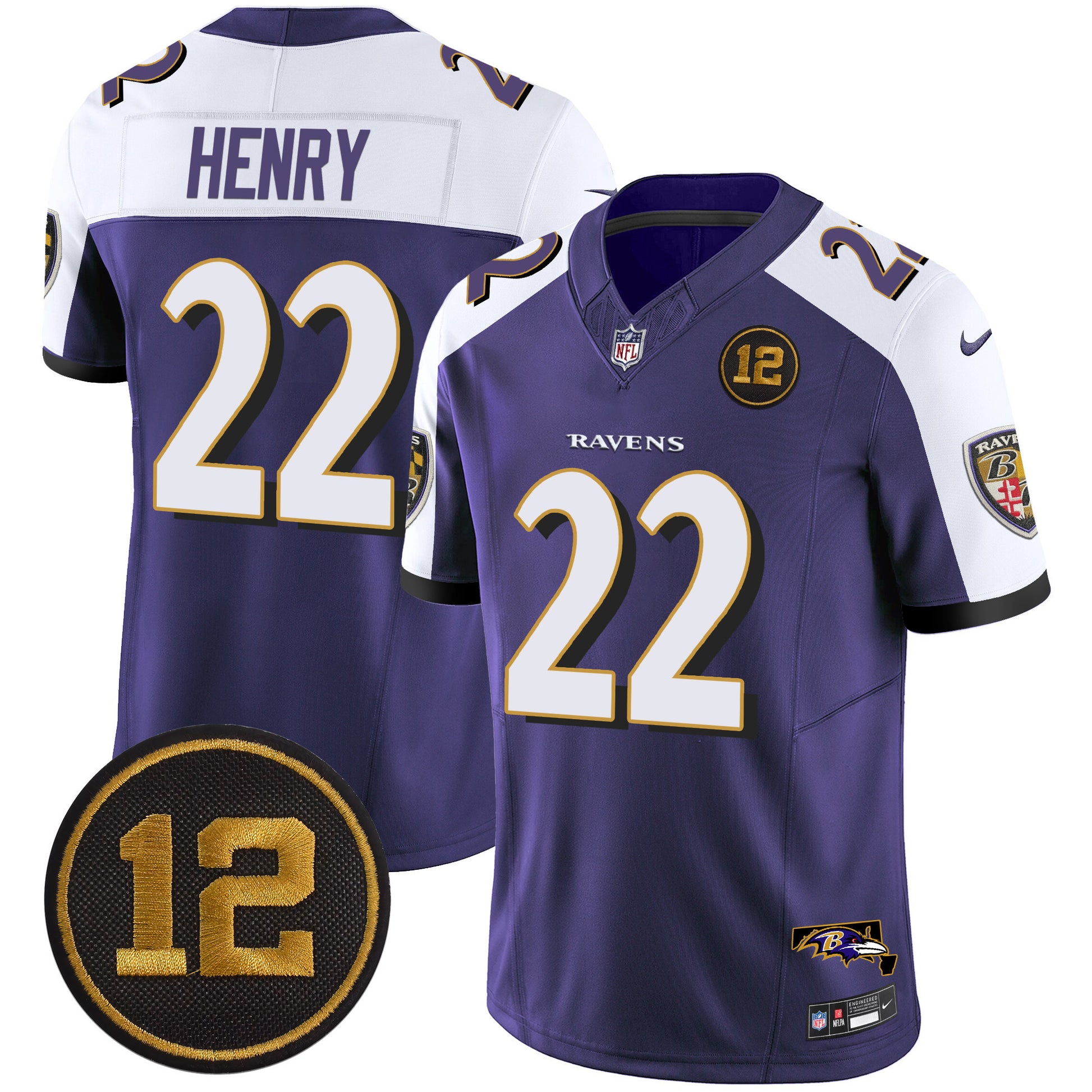 Men's Ravens Jacoby Jones Patch Vapor Limited Jersey - All Stitched