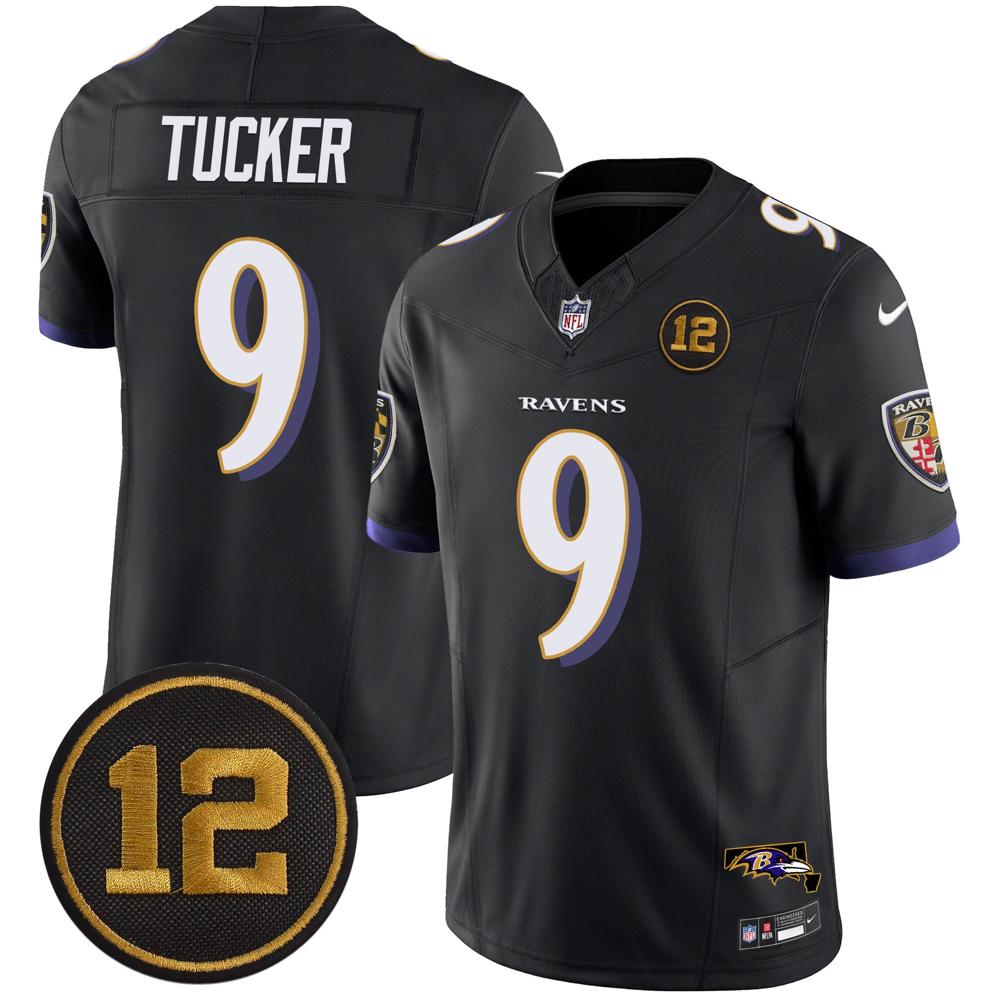 Men's Ravens Jacoby Jones Patch Vapor Limited Jersey - All Stitched