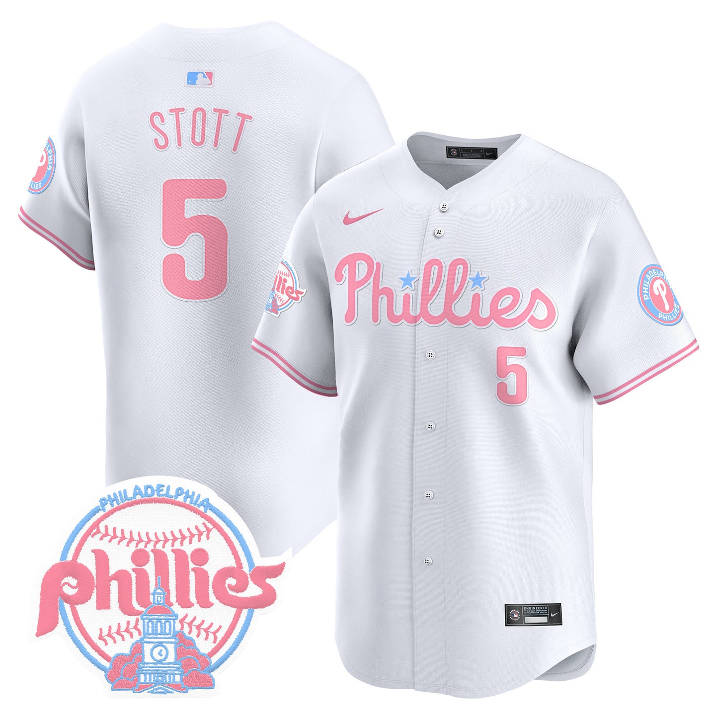 Unisex Phillies Bubblegum Pink Vapor Premier Limited Jersey V2 - All Stitched