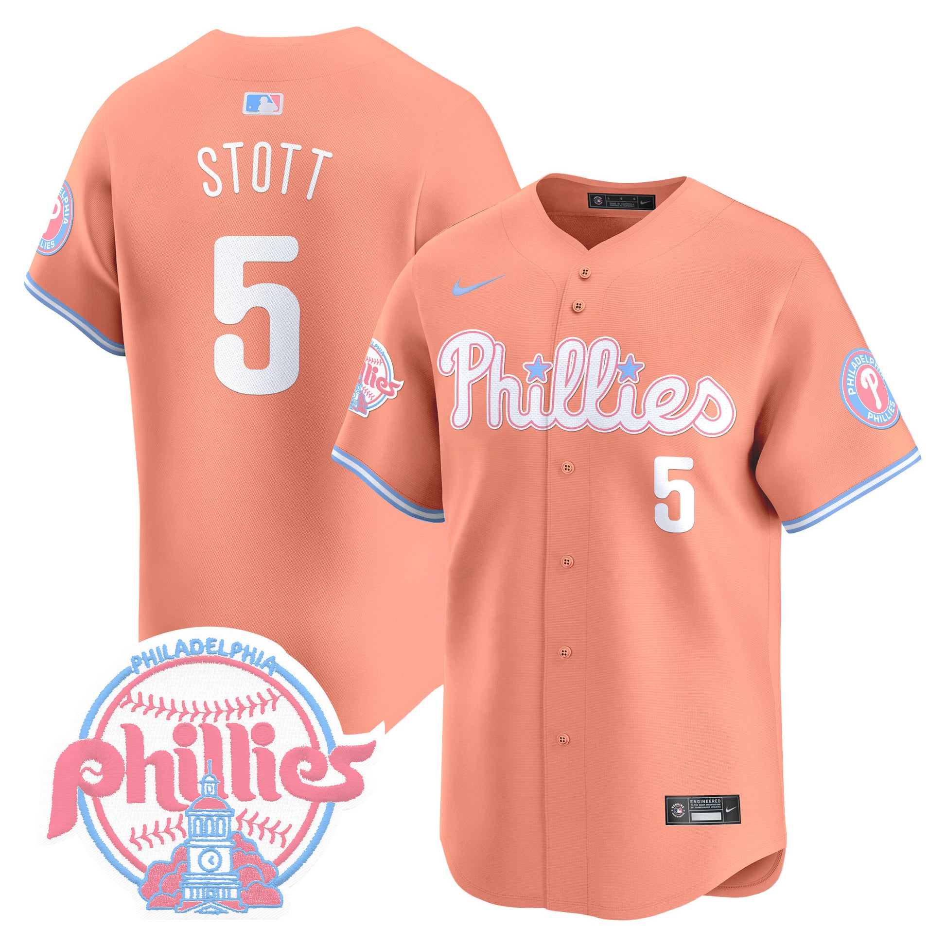 Unisex Phillies Bubblegum Pink Vapor Premier Limited Jersey V2 - All Stitched