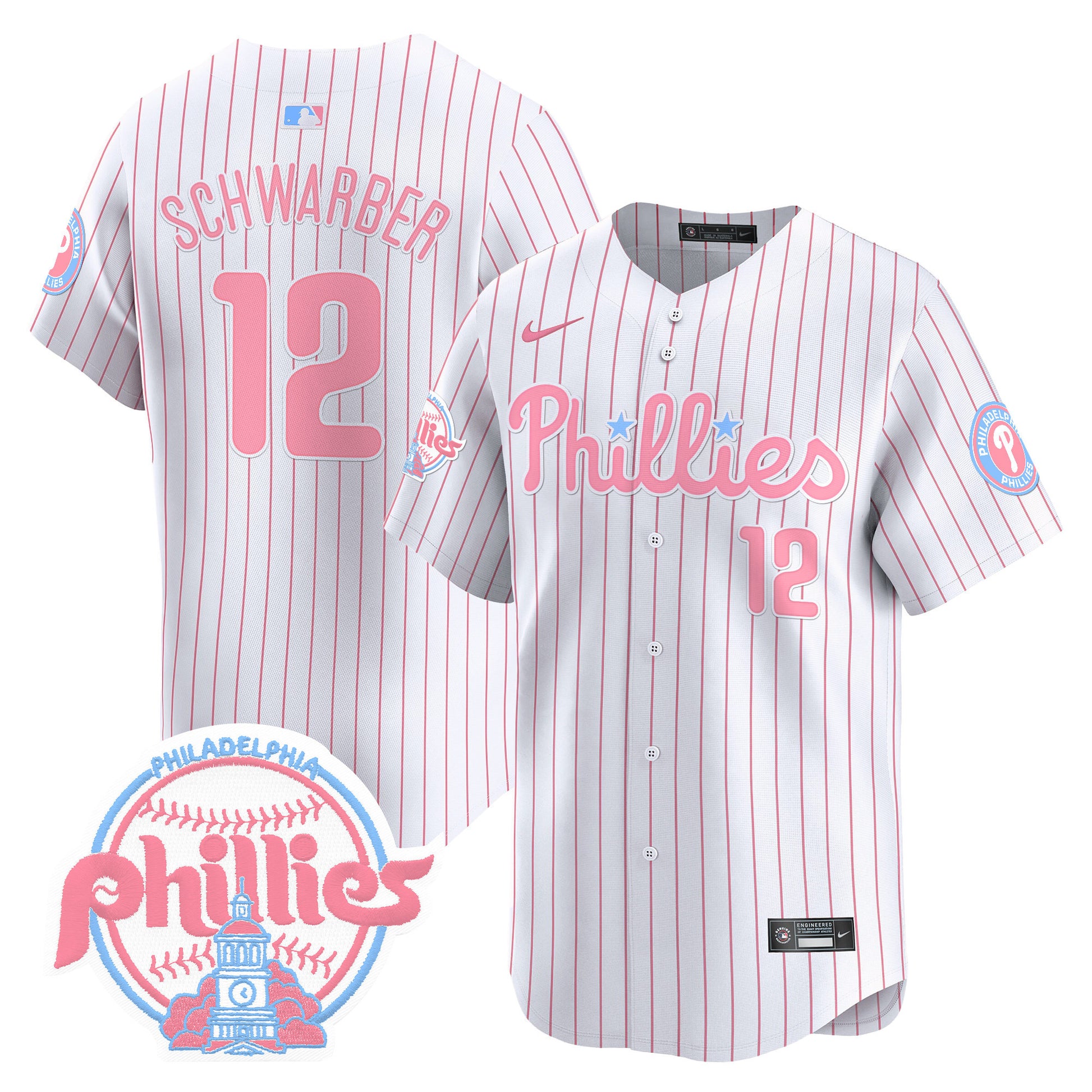 Unisex Phillies Bubblegum Pink Vapor Premier Limited Jersey V2 - All Stitched