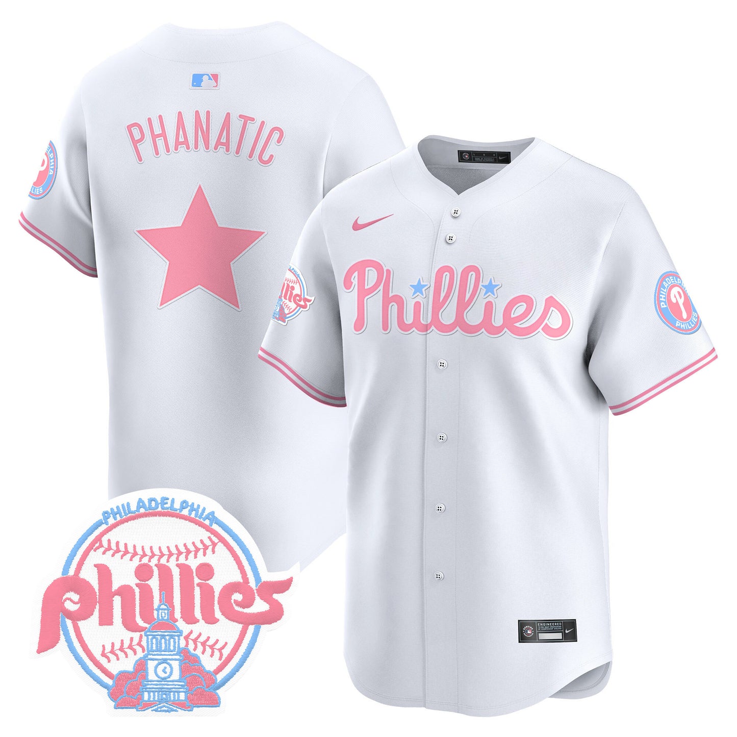 Unisex Phillies Bubblegum Pink Vapor Premier Limited Jersey V2 - All Stitched