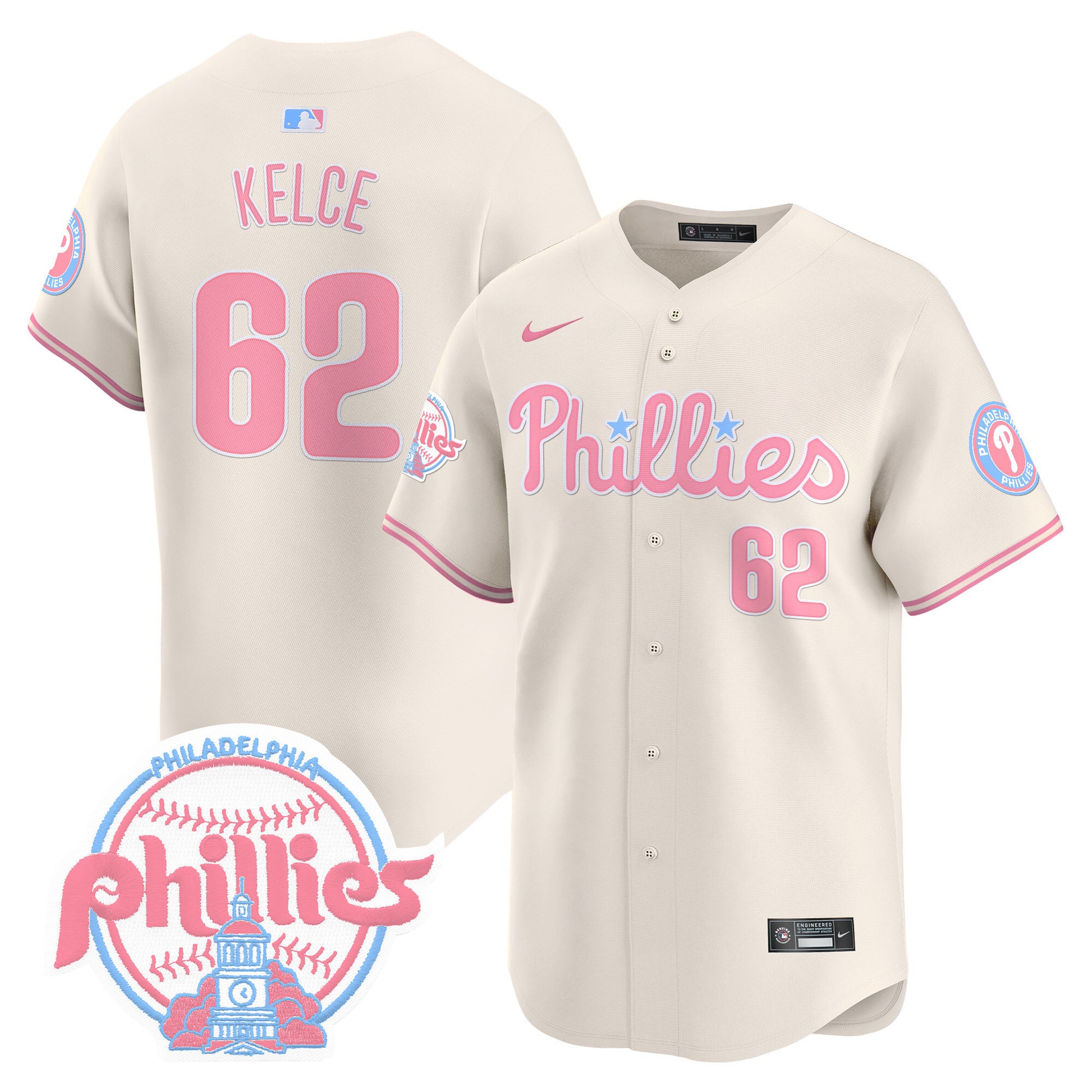 Unisex Phillies Bubblegum Pink Vapor Premier Limited Jersey V2 - All Stitched