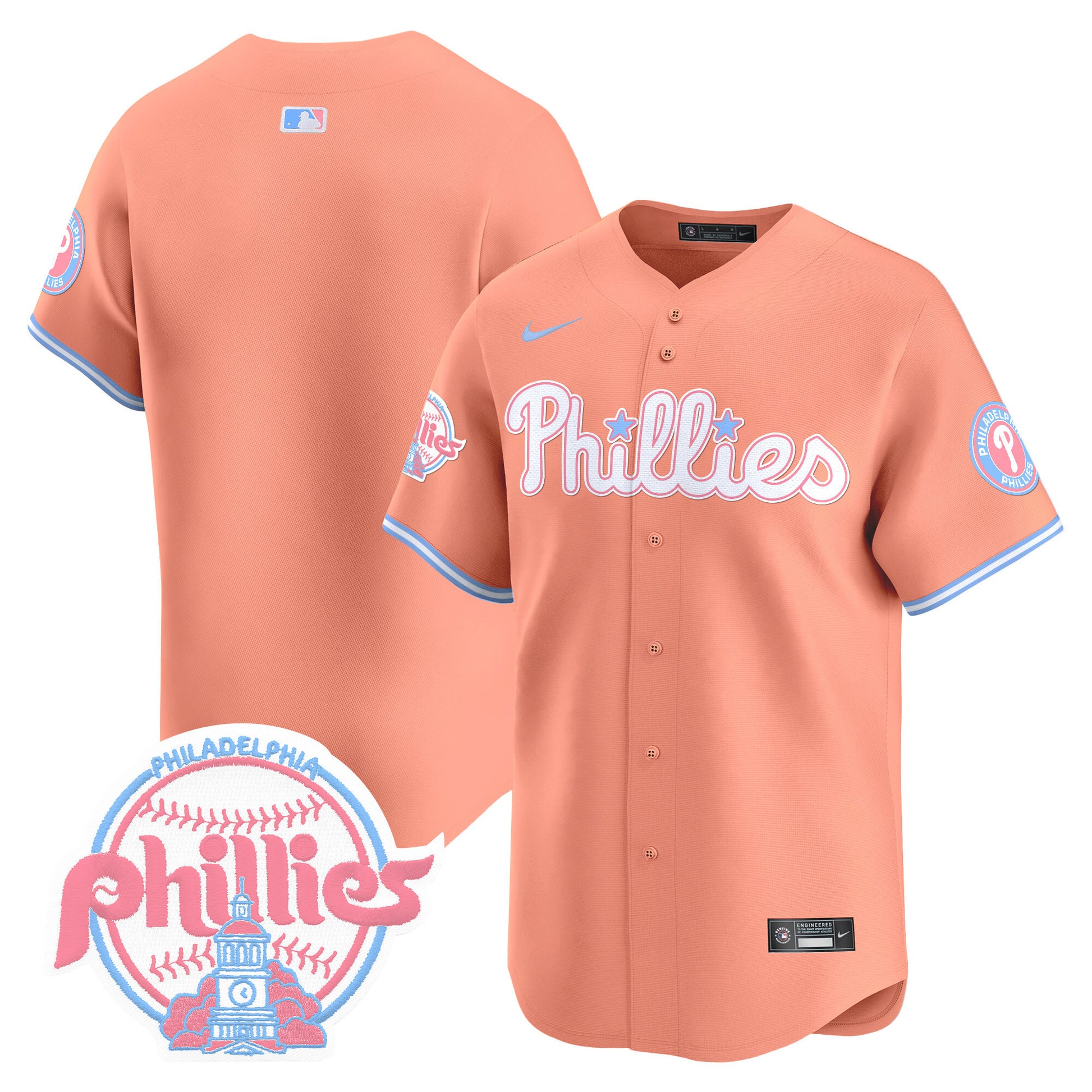 Unisex Phillies Bubblegum Pink Vapor Premier Limited Jersey V2 - All Stitched