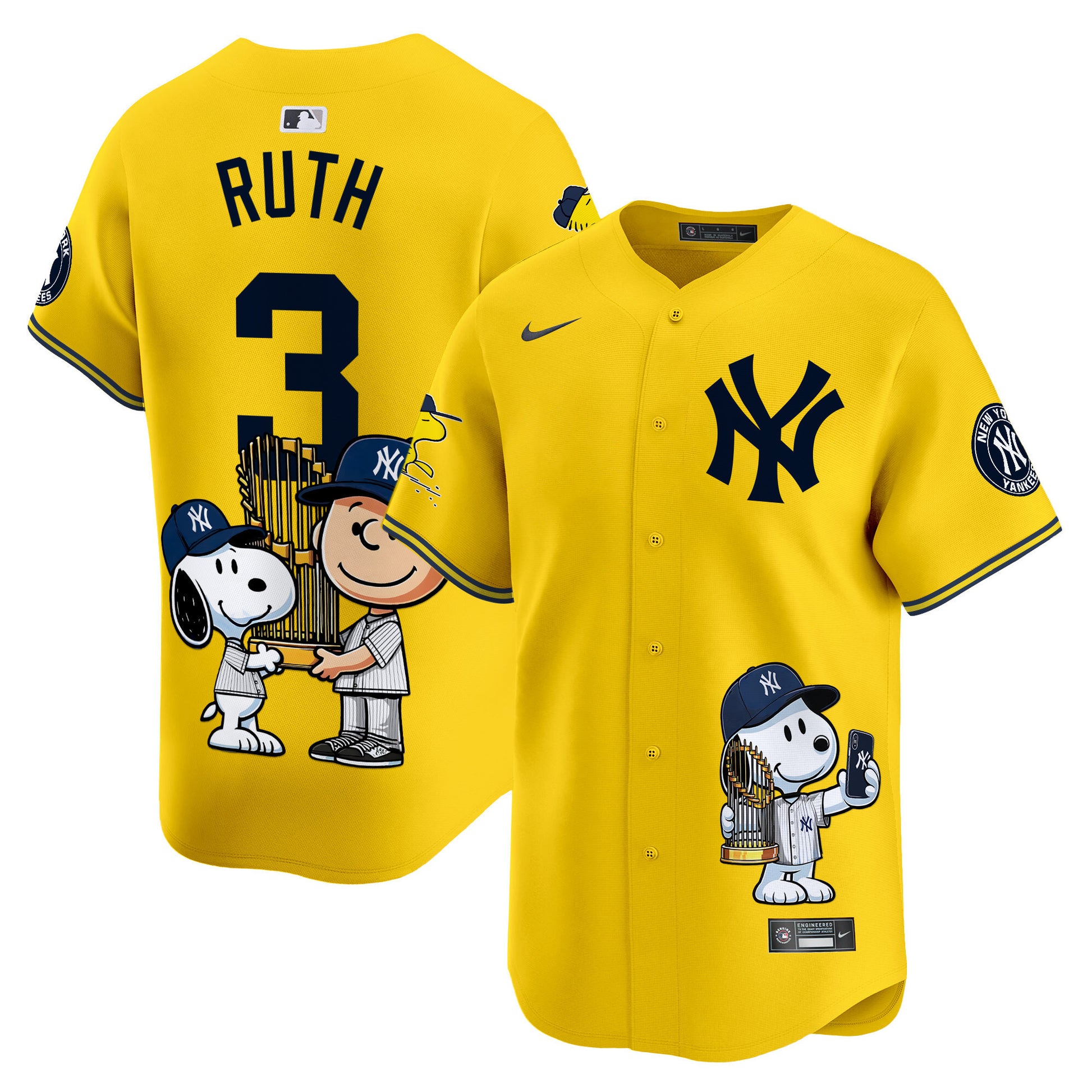 Unisex New York Yankees Peanut Snoopy Vapor Premier Limited Jersey - Printed