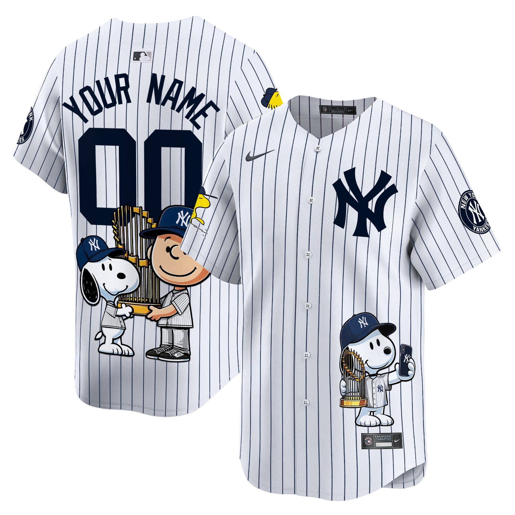 New York Yankees Peanut Snoopy Vapor Premier Limited Custom Jersey - Printed