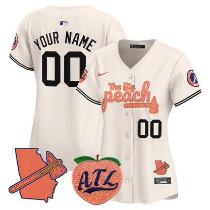 Atlanta Braves The Big Peach Vapor Premier Limited Custom Jersey V2 - All Stitched
