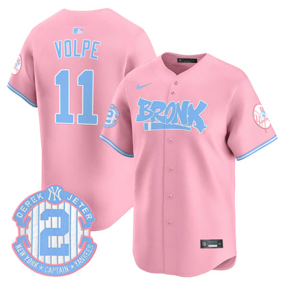 Unisex Yankees The Bronx Graffiti Bubblegum Pink Vapor Premier Limited Jersey - All Stitched