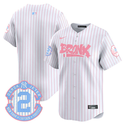Unisex Yankees The Bronx Graffiti Bubblegum Pink Vapor Premier Limited Jersey - All Stitched