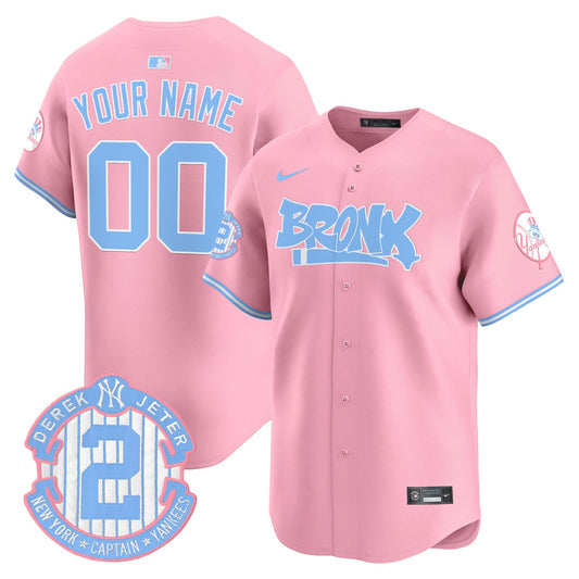 Yankees The Bronx Graffiti Bubblegum Pink Vapor Premier Limited Custom Jersey - All Stitched
