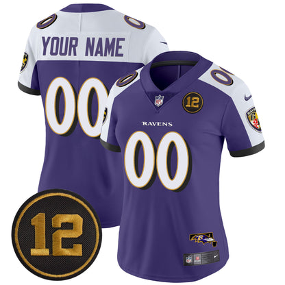 Ravens Jacoby Jones Patch Vapor Limited Custom Jersey - All Stitched