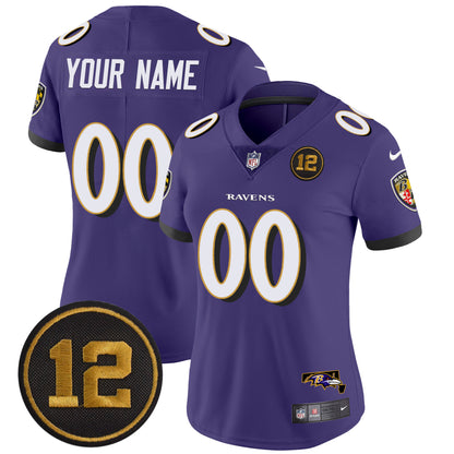 Ravens Jacoby Jones Patch Vapor Limited Custom Jersey - All Stitched