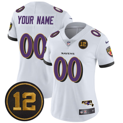 Ravens Jacoby Jones Patch Vapor Limited Custom Jersey - All Stitched