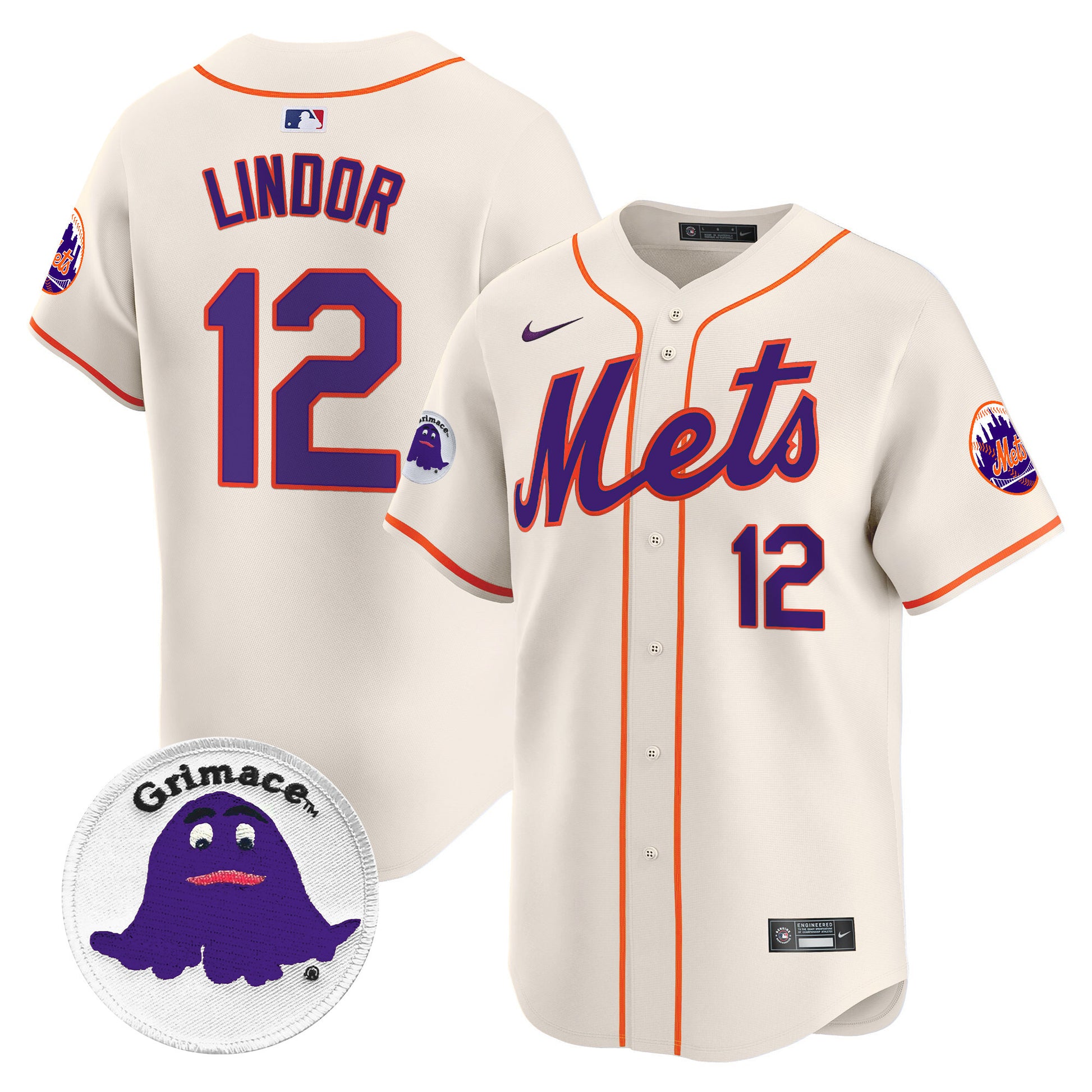 Men's Mets Grimace Vapor Premier Limited Jersey - All Stitched