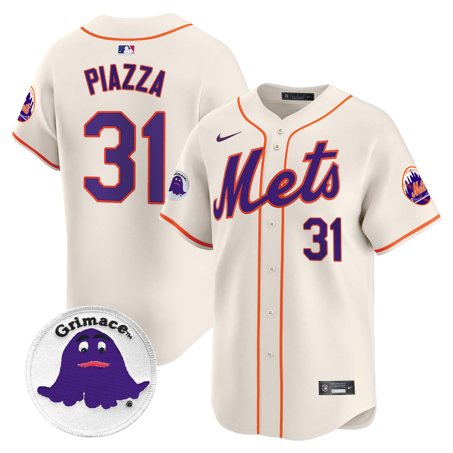 Men's Mets Grimace Vapor Premier Limited Jersey - All Stitched