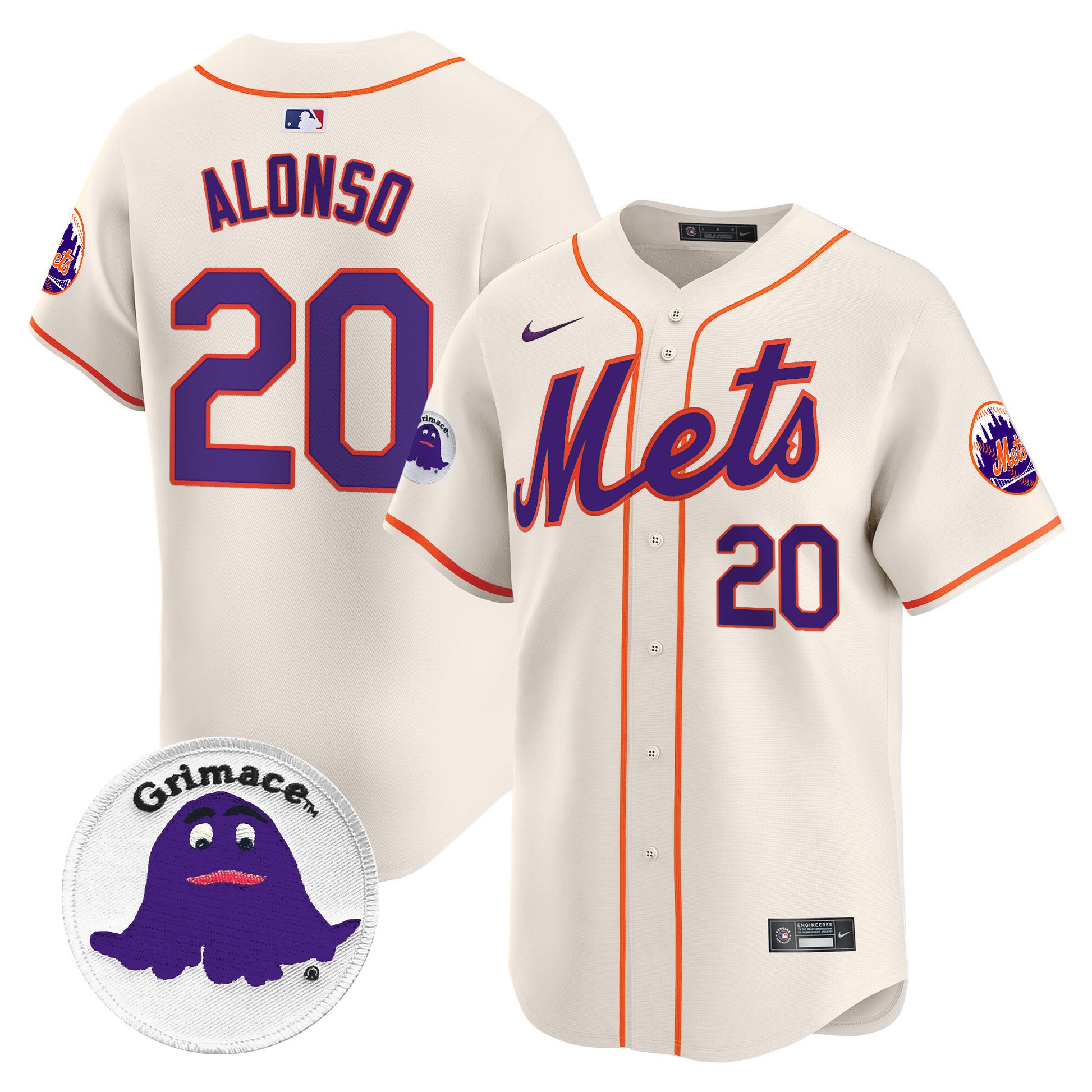 Men's Mets Grimace Vapor Premier Limited Jersey - All Stitched
