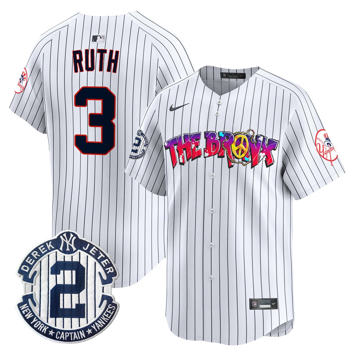 Men's New York Yankees The Bronx Graffiti Vapor Premier Limited Jersey V7 - All Stitched