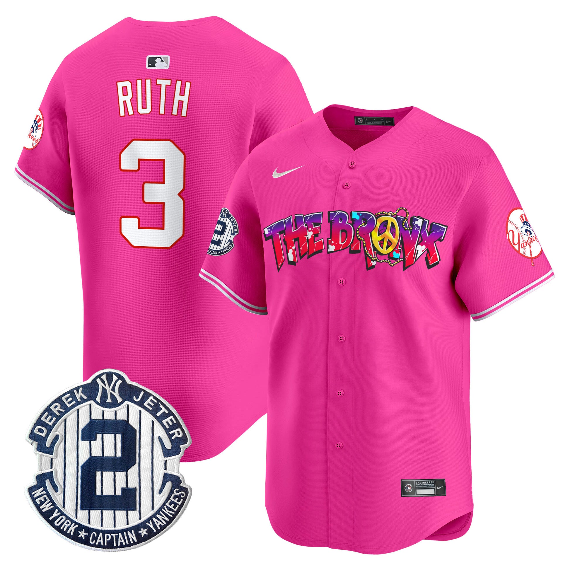 Men's New York Yankees The Bronx Graffiti Vapor Premier Limited Jersey V7 - All Stitched