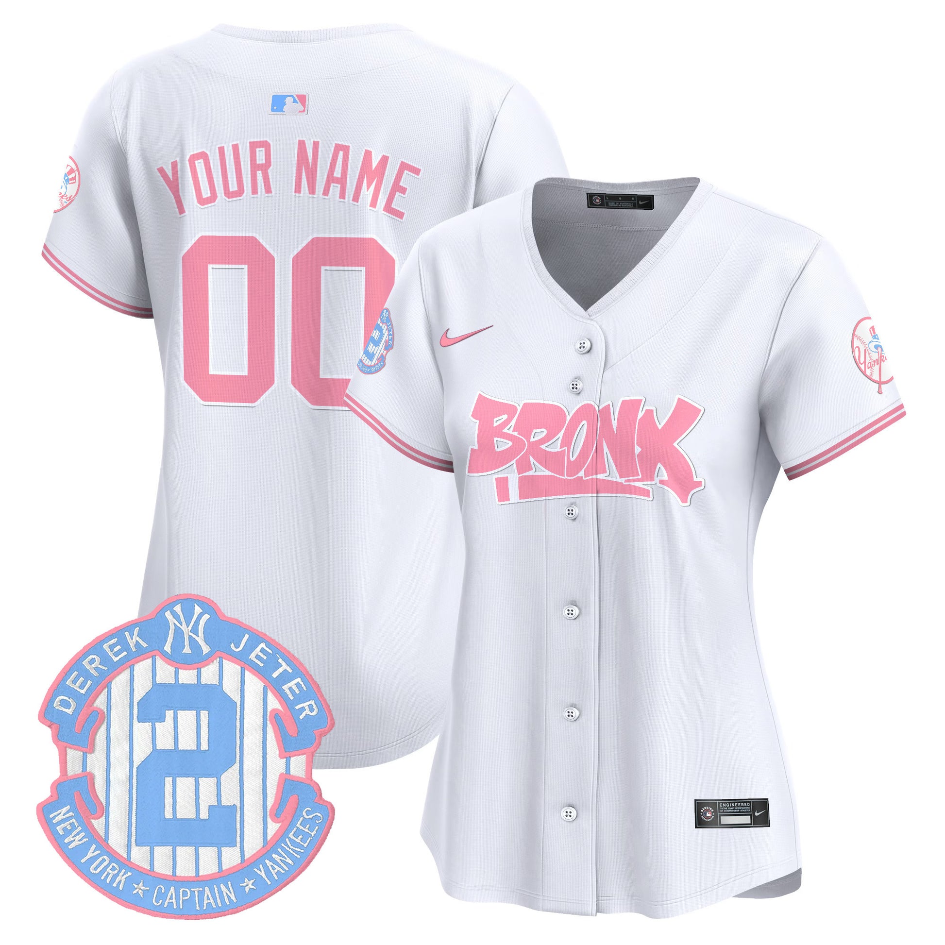 Yankees The Bronx Graffiti Bubblegum Pink Vapor Premier Limited Custom Jersey - All Stitched