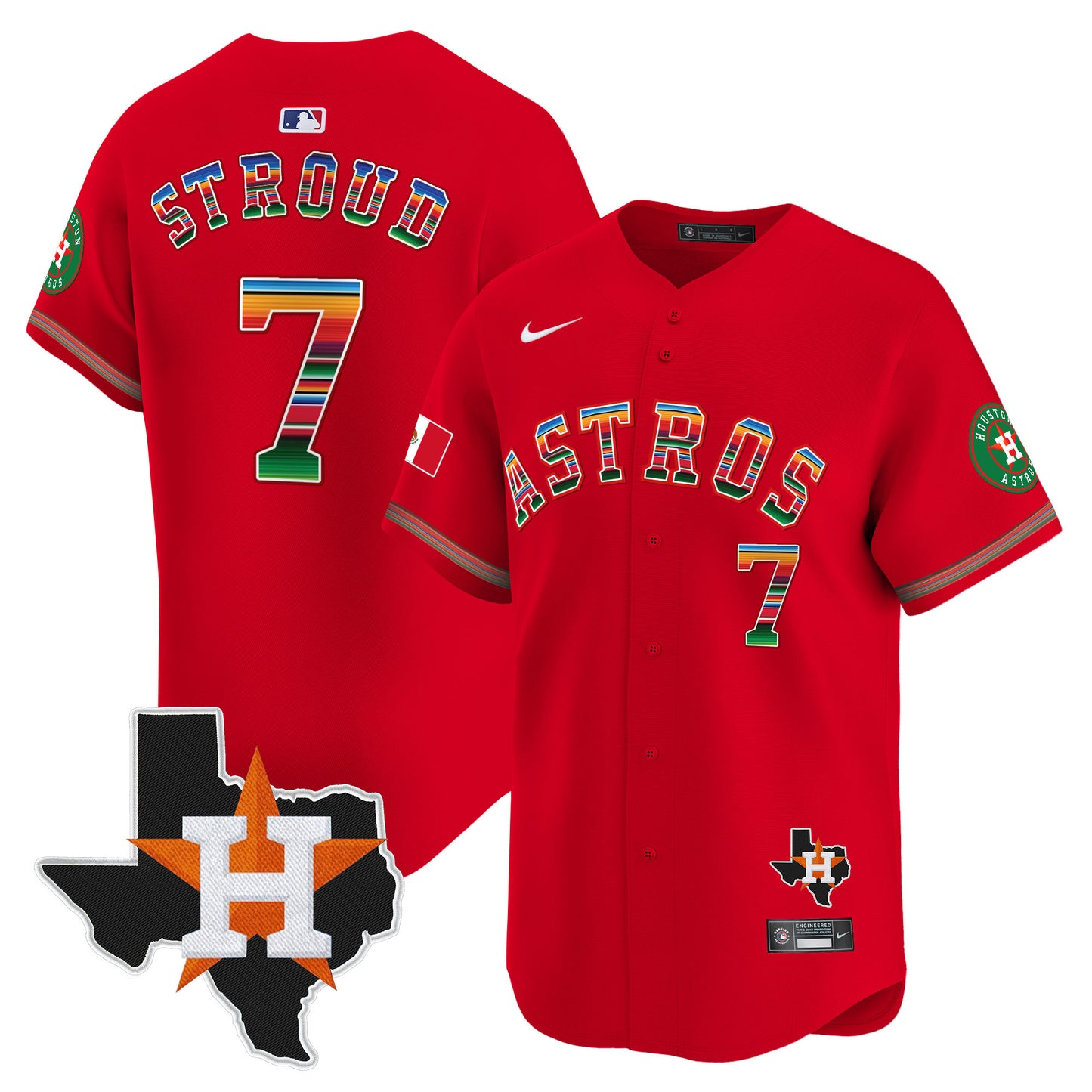 Men's Astros Mexico Texas Patch Vapor Premier Limited Jersey - All Stitched