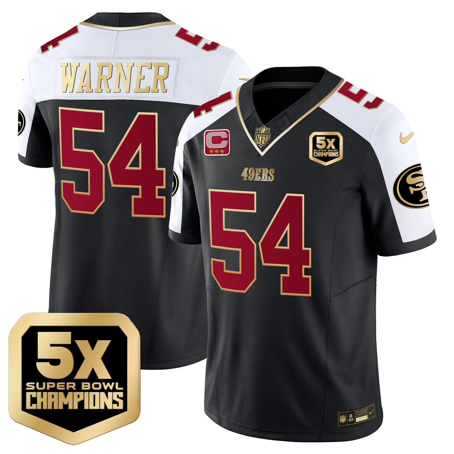 Men's 49ers 5x Super Bowl Champions Vapor Limited Jersey - All Stitched