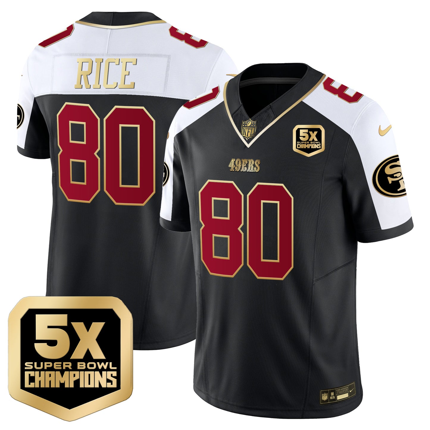 Men's 49ers 5x Super Bowl Champions Vapor Limited Jersey - All Stitched