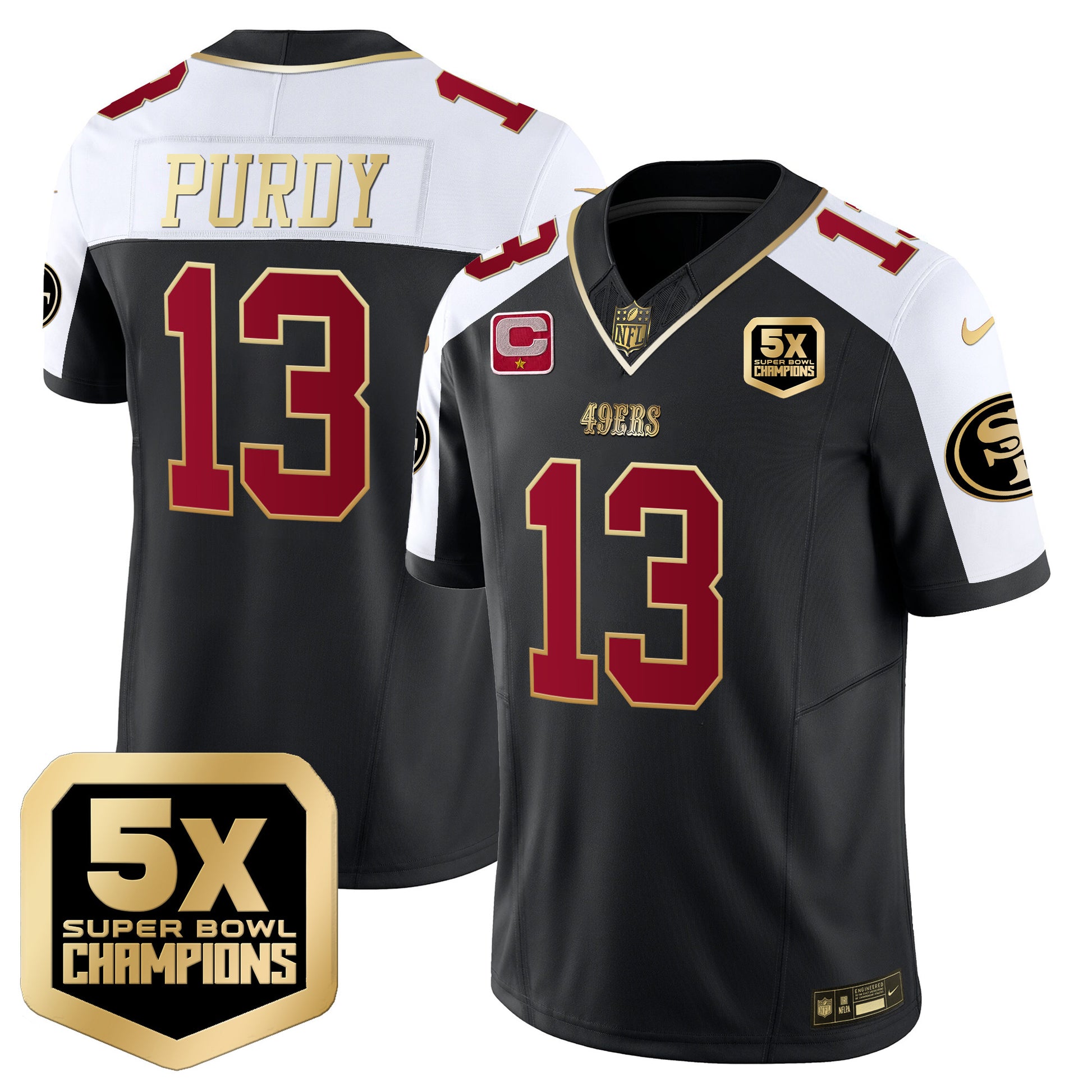 Men's 49ers 5x Super Bowl Champions Vapor Limited Jersey - All Stitched