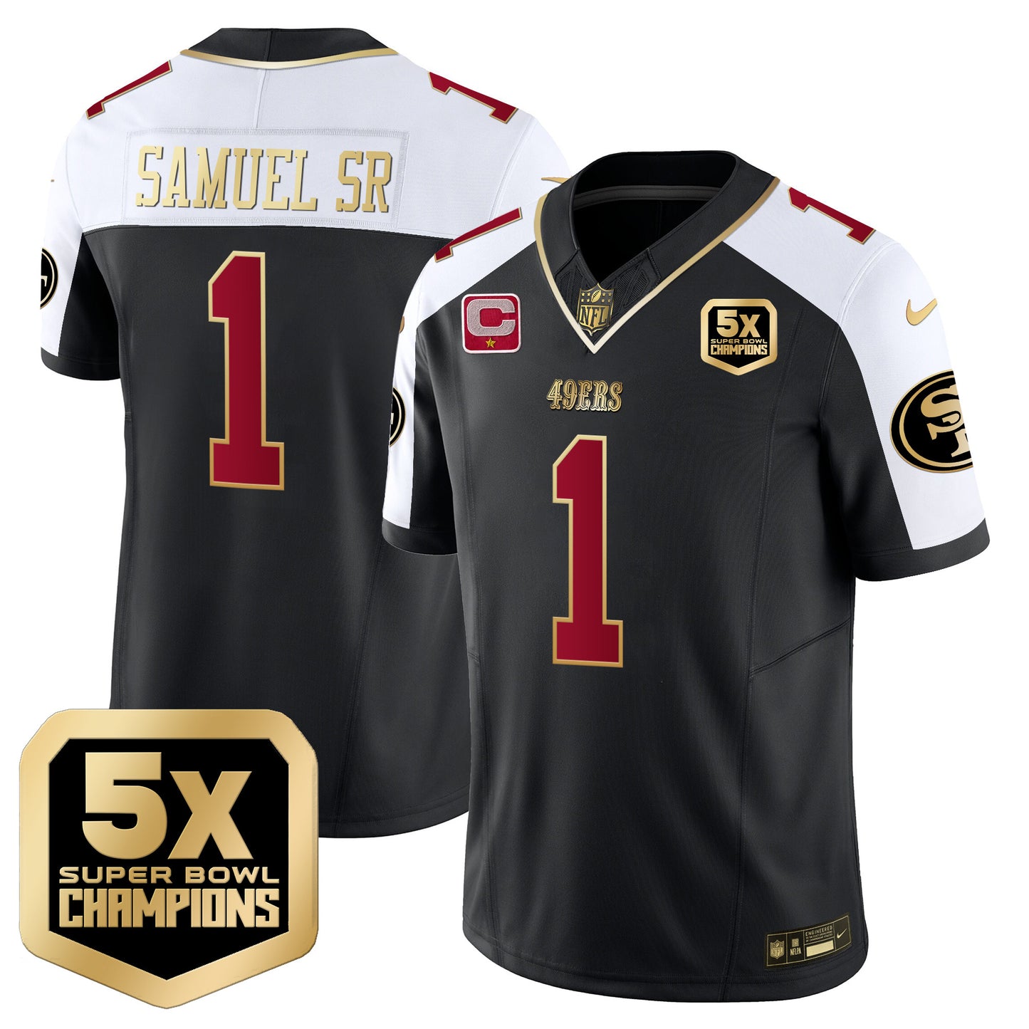 Men's 49ers 5x Super Bowl Champions Vapor Limited Jersey - All Stitched