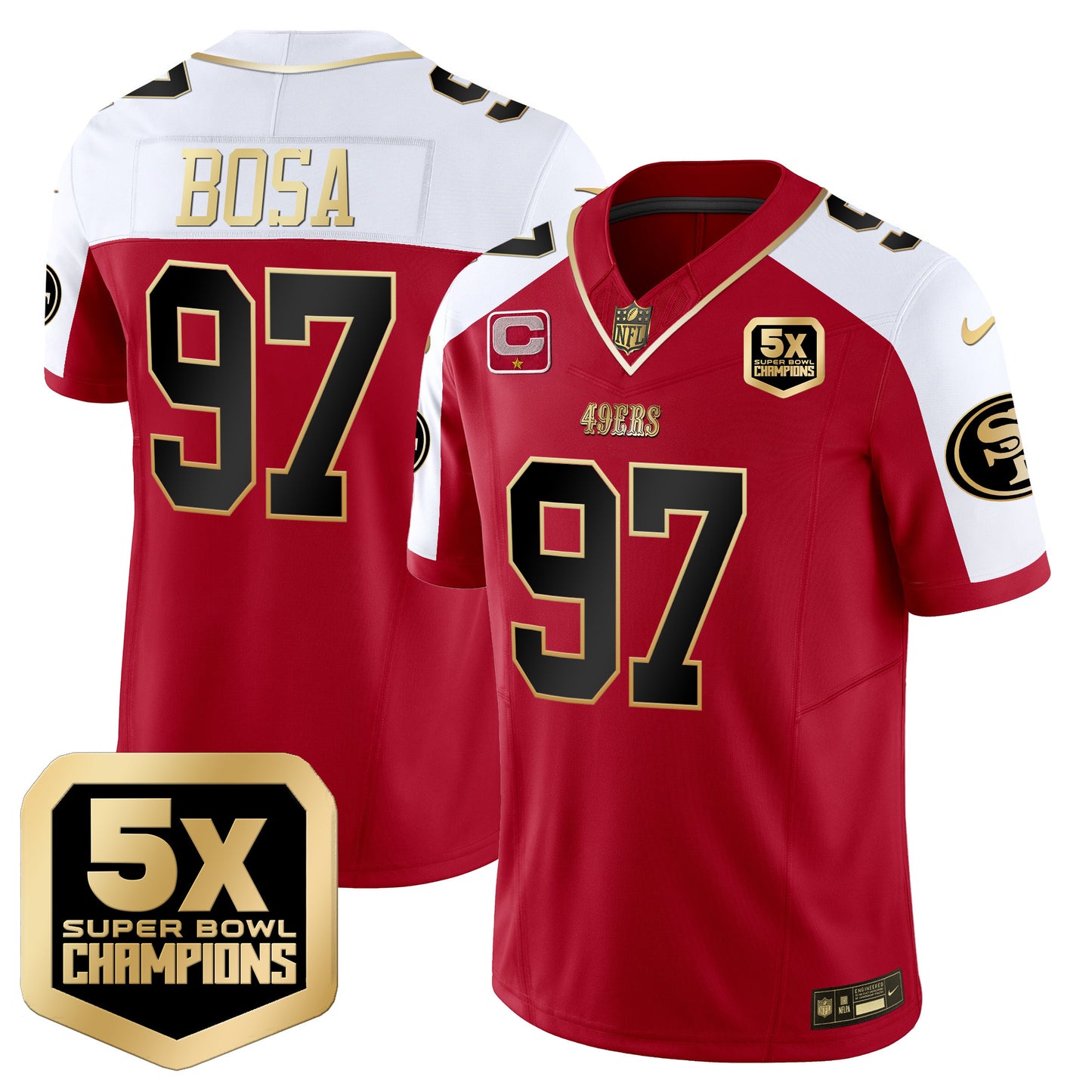 Men's 49ers 5x Super Bowl Champions Vapor Limited Jersey - All Stitched