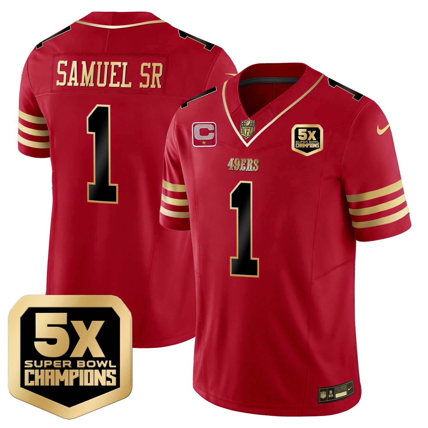 Men's 49ers 5x Super Bowl Champions Vapor Limited Jersey - All Stitched