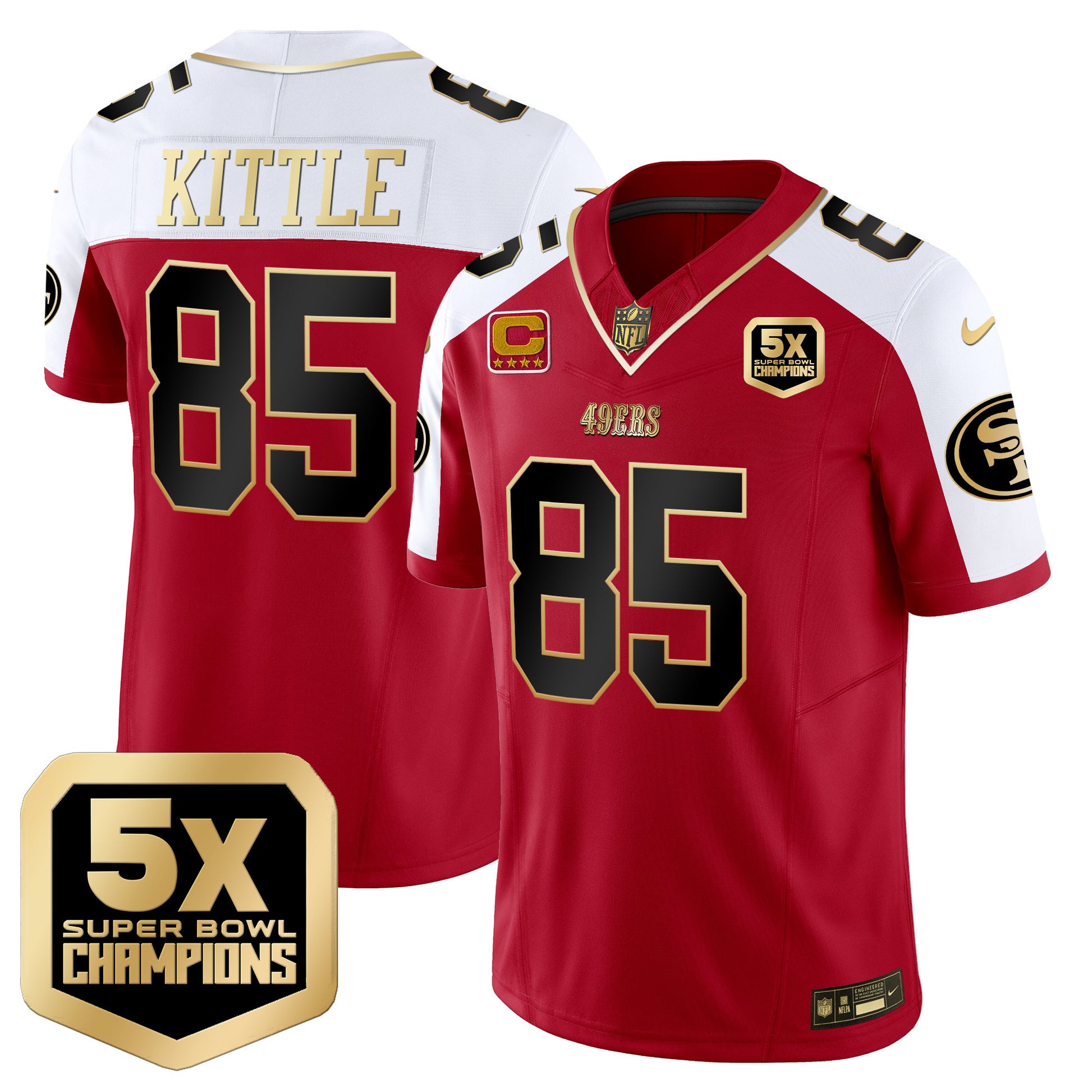 Men's 49ers 5x Super Bowl Champions Vapor Limited Jersey - All Stitched